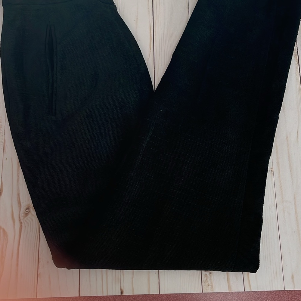 Donna Karan black textured velvet pants